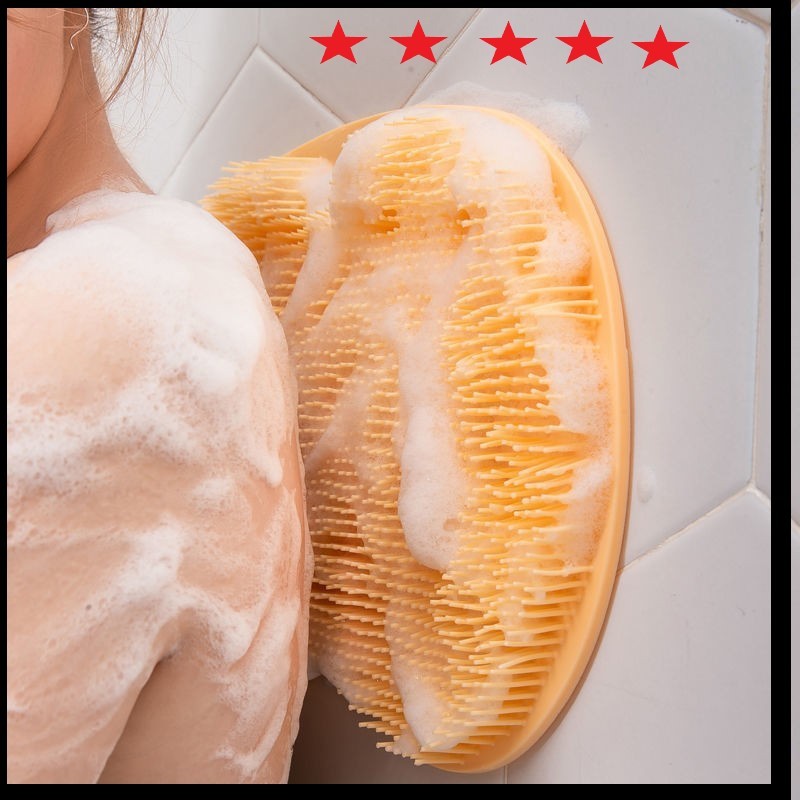 Tấm Chà Lưng, Cọ Chân Tạo Bọt Silicon Dán Tường Massage Tiện Lợi