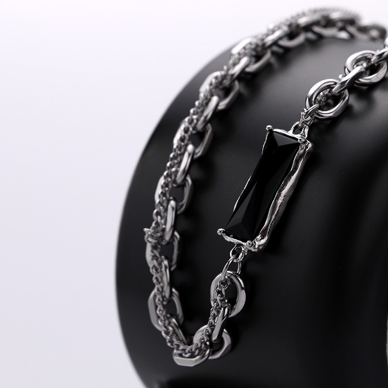 Bac bán buôn hai lớp Vòng cổ cho nam giới và phụ nữ insets thép titan hip-hop cao cấp neckchain