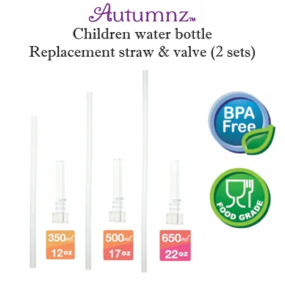 Autumnz Replacement Straw & Valve *Flip Top Straw Children water Bottle Straws 350/500/650ml (2pcs)
