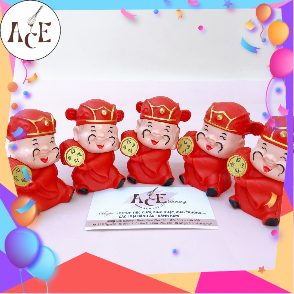 [SP10019] Tượng thần tài bằng nhựa trang trí bánh kem, bánh sinh nhật, bánh khai trương, chúc mừng năm mới