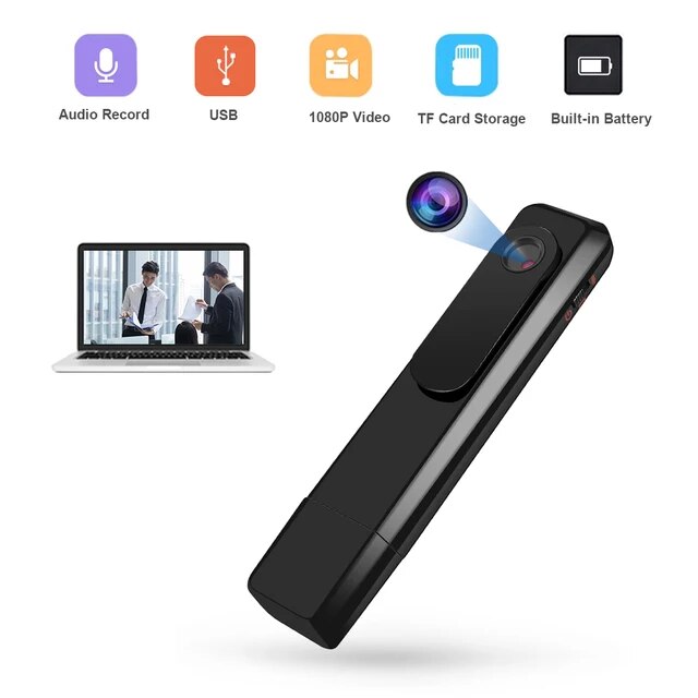 1080P Video Máy ảnh Mini Clip Trên Máy Quay Phim Máy ghi âm ghi hình USB Pocket Cam Được Xây Dựng Trong Lithium một nút bấm Nhanh Chóng Ghi