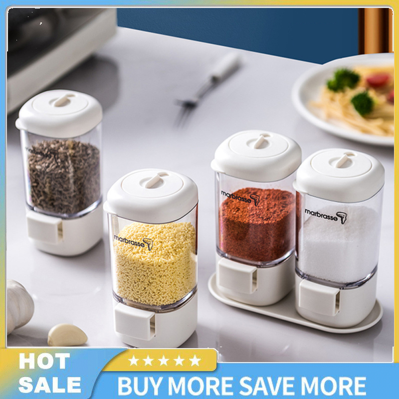 Push-type Metering Kitchen Seasoning Pot Rotate Spice Salt Pepper