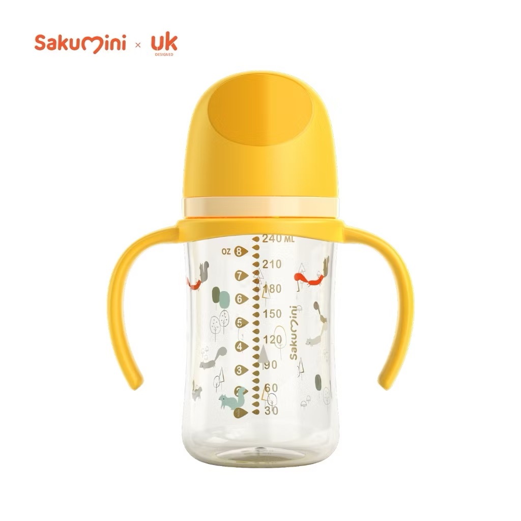 Sakumini Baby Natural Milk Feeding Bottle PPSU 240/169/90 ML Botol Dot Susu Bayi Newborn Nipple