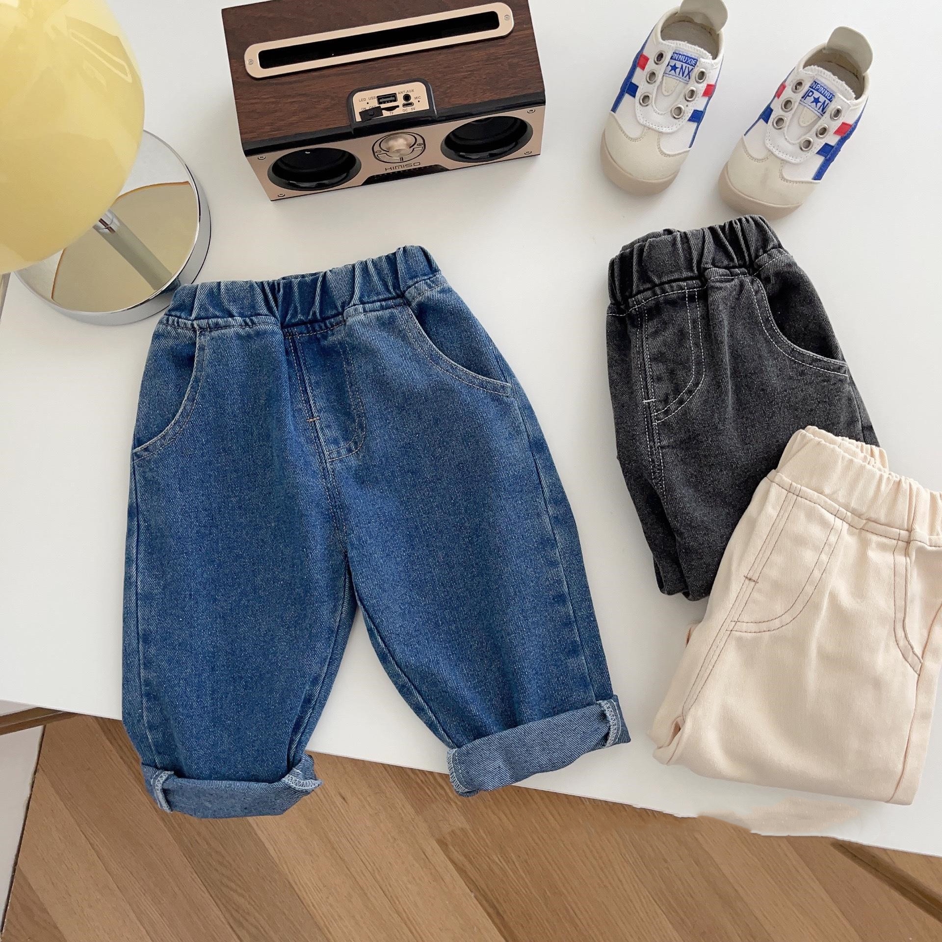 7277 Baby Boys Denim Pants Solid Color Infants Baby Pants Jeans Casual Pants ราคา  515 บาท*ส่งฟรี
