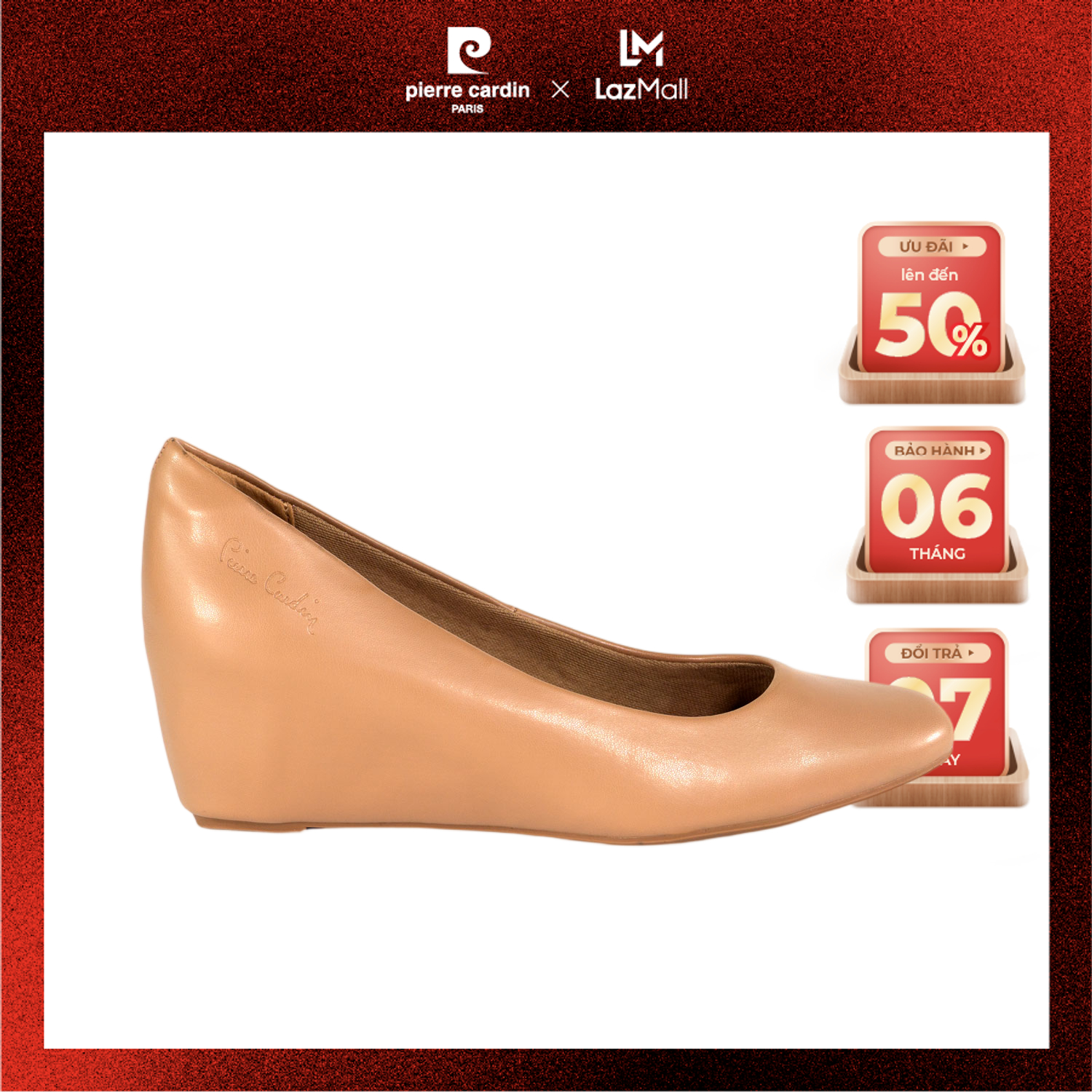 Giày Nữ Búp Bê Đế Xuống Pierre Cardin Thiết Kế Trơn Đơn Giản Nhưng Thanh Lịch, Cực Nhẹ Siêu Êm Tự Ti