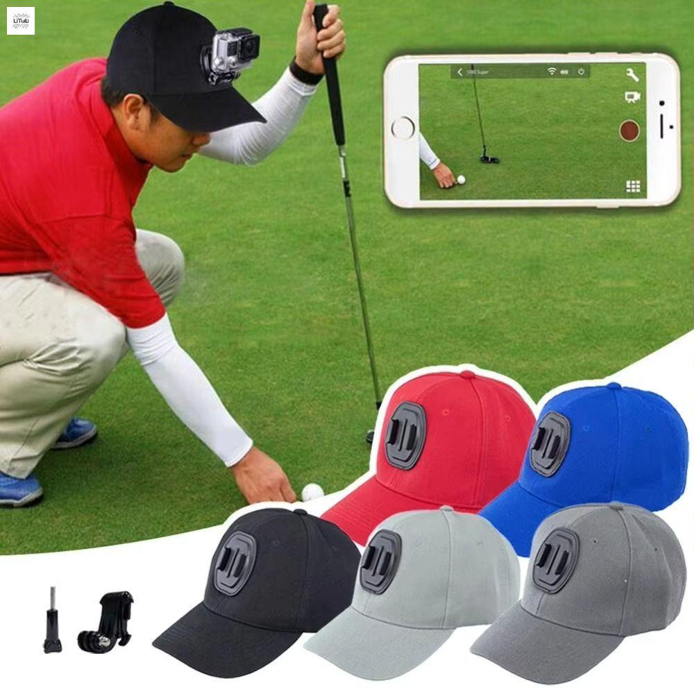 LITUILI Với giá đỡ máy ảnh Mũ bóng chày máy ảnh Thời gian giải trí Phổ thông Mũ bóng chày cho GoPro Áo khoác Bền Mũ gắn đầu máy ảnh Máy ảnh GoPro