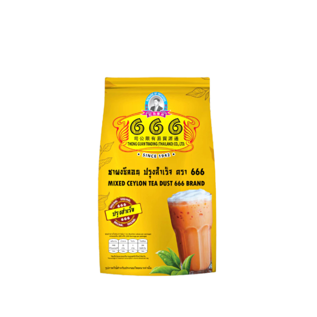 ชาผงซีลอน ถุงสีทอง ตรา 666  400g