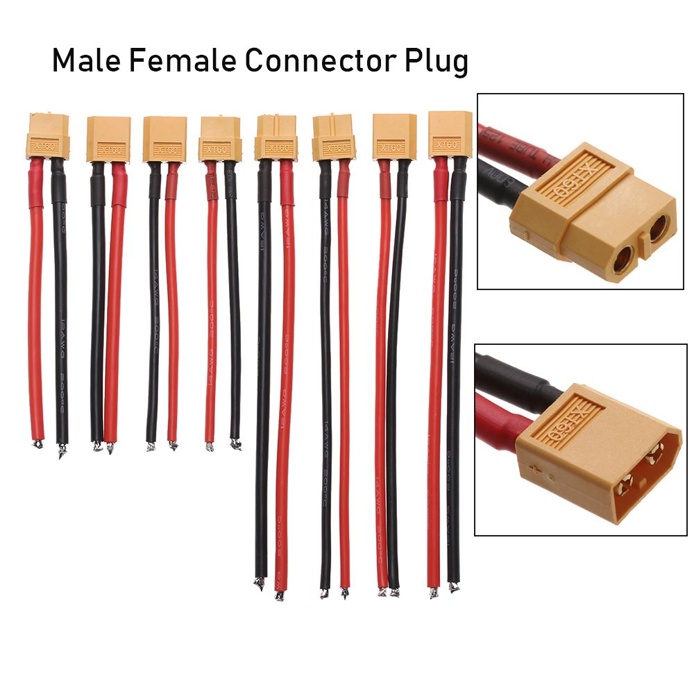 UNKNOWN Nóng bức Phụ kiện mô hình Với dây silicon Đầu nối pin 10CM / 15CM Nữ Nam Mở rộng cáp kép Cắm đầu nối XT60