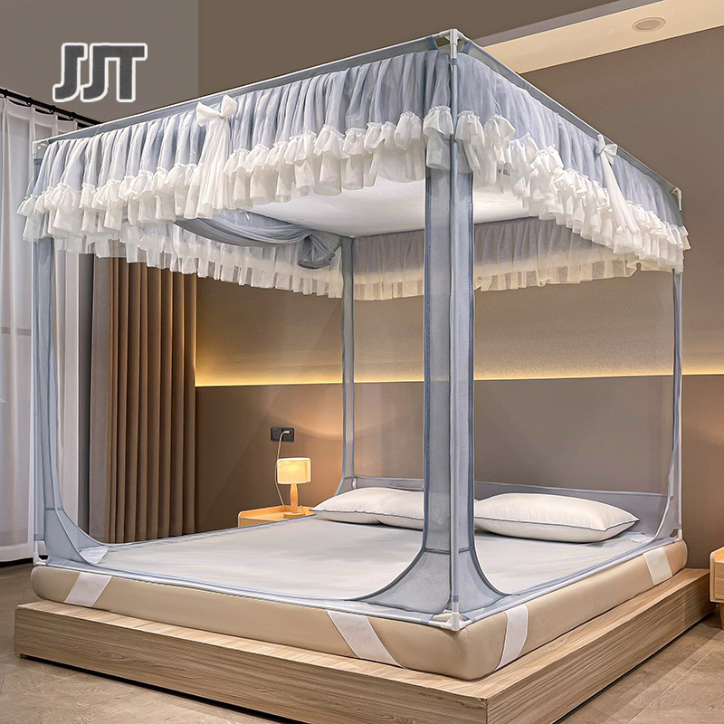 mosquito net Mosquito net 5 feet, big mosquito net 6 feet. Mosquito net adult mosquito net 6 foot mosquito net three tent mosquito net Bed-sitting mosquito net Anti-falling mosquito net Full-bottom encryption thickening Zipper three-door Anti-bed mosquito ราคา 1,343 บาท*ส่งฟรี