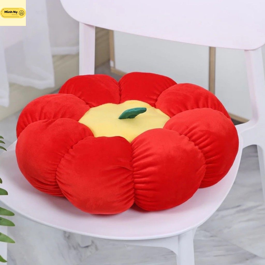 Đệm ngồi bệt hình quả bí ngô nhồi bông trắng mềm mại có khóa kéo nhiều màu size đại