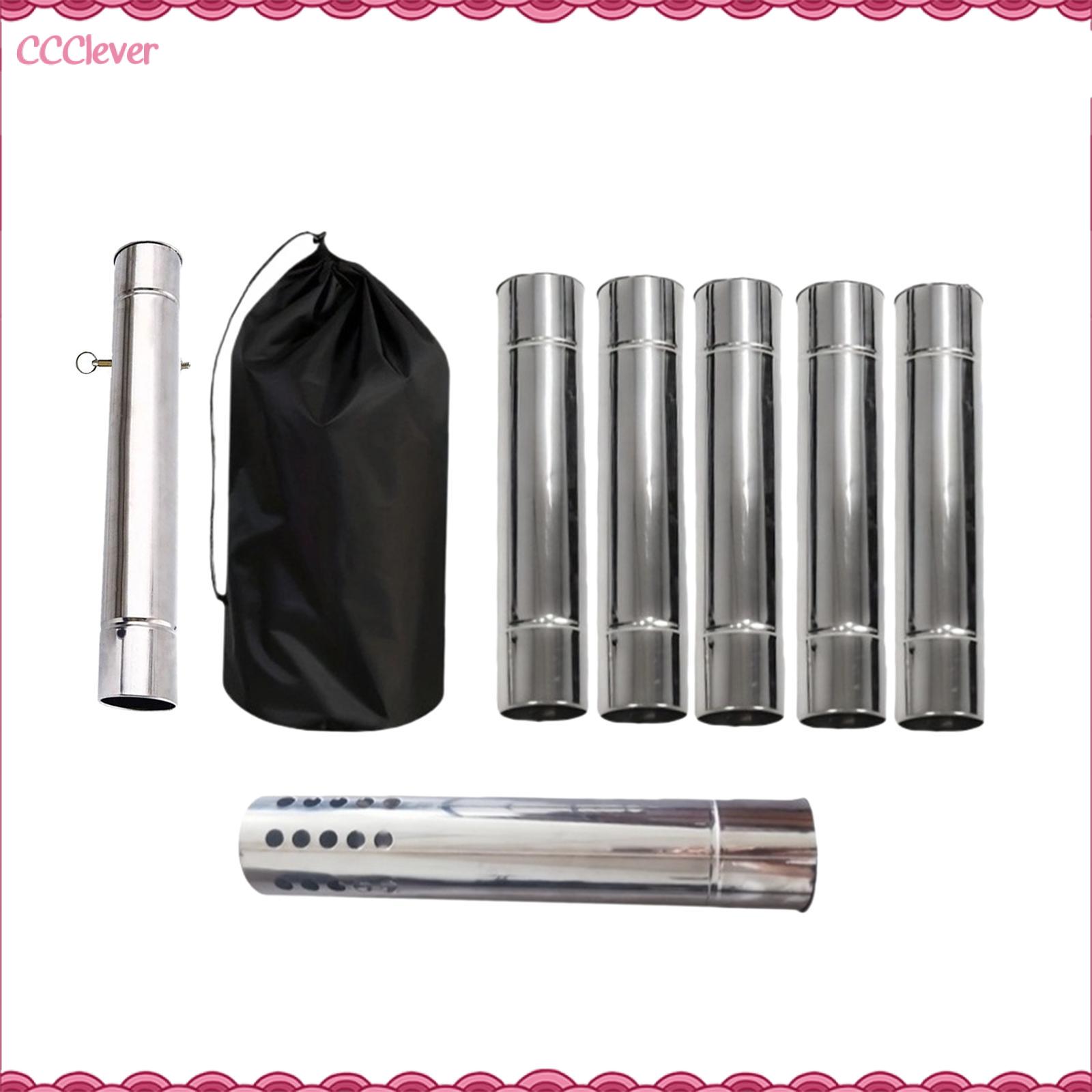 CCClever Ống Khói Ống Bếp Cắm Trại Ống Mở Rộng Sưởi ấm nhanh Di Động Với Lưu Trữ Pouch Tản Xả Cho lều ngoài trời Burner