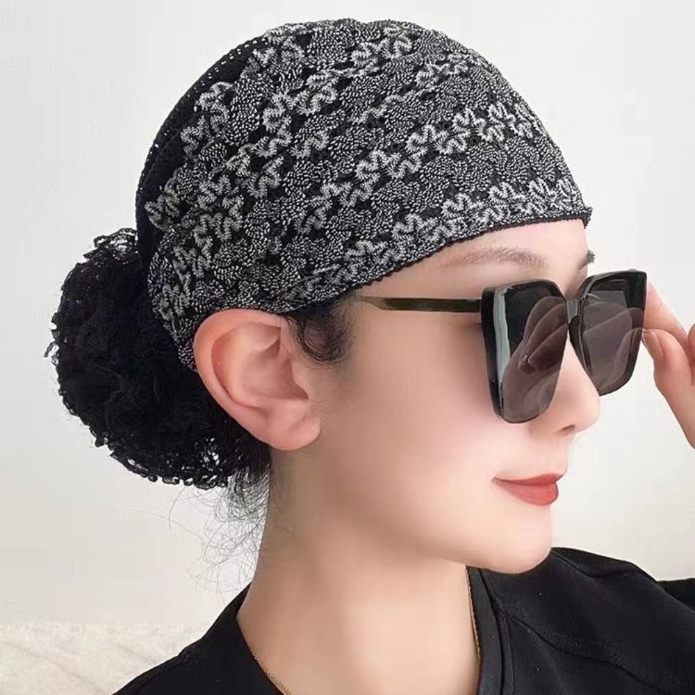 NNIWEEI Màu trơn Mũ trùm đầu hồi giáo Sợi acrylic Ren Khăn xếp Hoài cổ Khăn Quấn Đầu Châu Phi Phụ nữ - 2