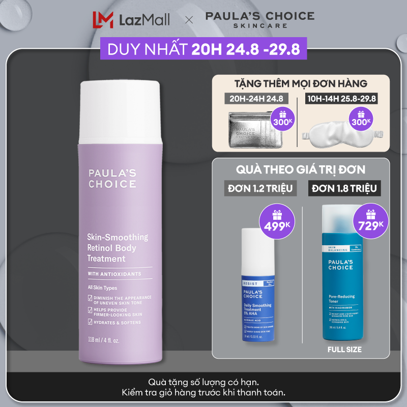 Kem dưỡng thể chống lão hóa làm săn chắc da Paula's Choice Skin Smoothing Retinol Body Treatment 118ml 5800