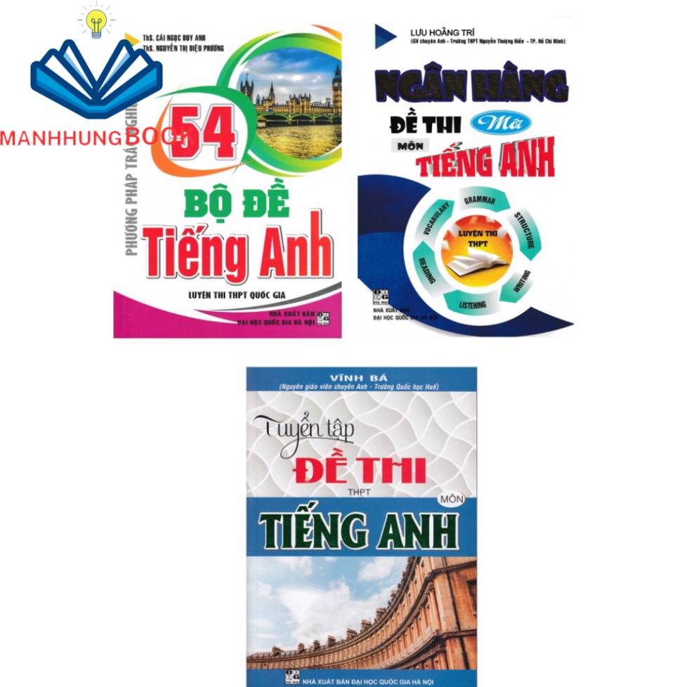 Sách - Combo 54 Bộ Đề Tiếng Anh THPT + Ngân Hàng Đề Thi Tiếng Anh THPT + Tuyển Tập Đề Thi THPT Quốc Gia Tiếng Anh