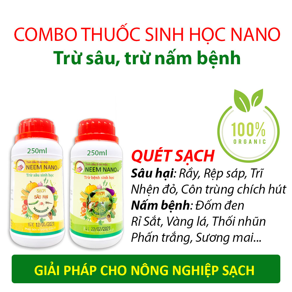 Combo thảo mộc DIỆT SÂU - TRỪ BỆNH hại cây trồng. Sạch nhện đỏ rầy rệp trĩ sương mai rỉ sắt vàng lá.