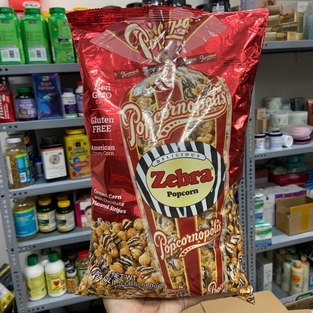 Bắp rang caramel và socola adte 10/24 Popcornopolis Zebra - Cvi.Store