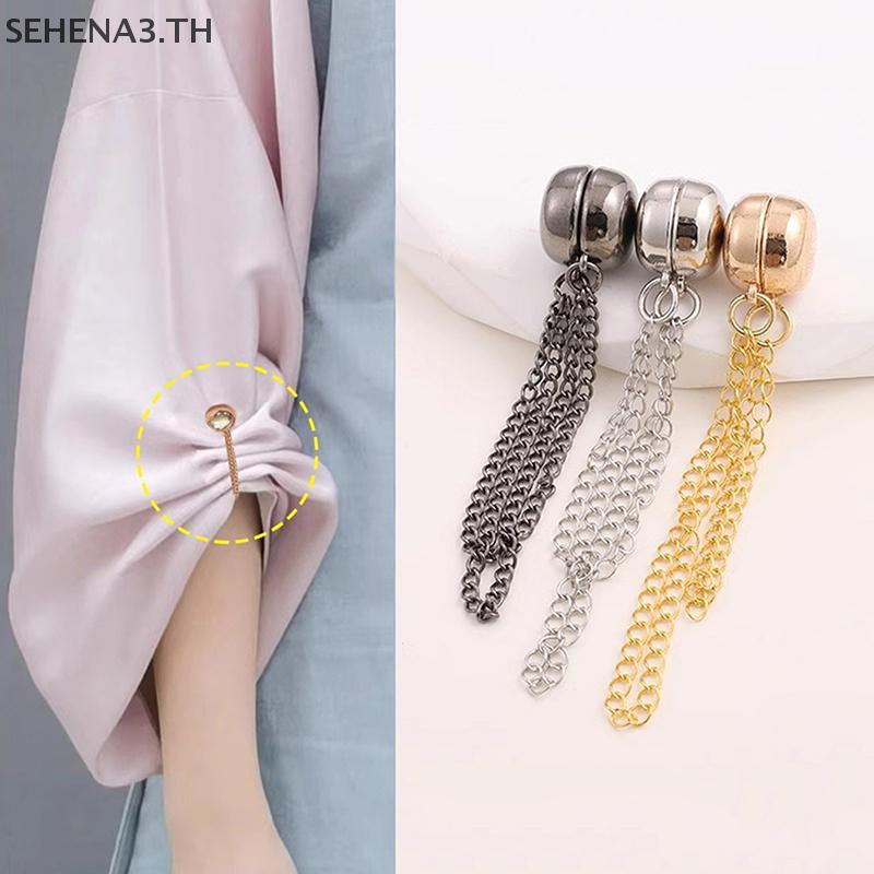 SEHTH คลิปหนีบเสื้อผ้าแม่เหล็กอเนกประสงค์2ชิ้นพร้อมกระดุมโลหะแบบห่วงหนีบผ้าพันคอกางเกงขาหนีบติดด้วยแม่เหล็ก ราคา  12 บาท*ส่งฟรี