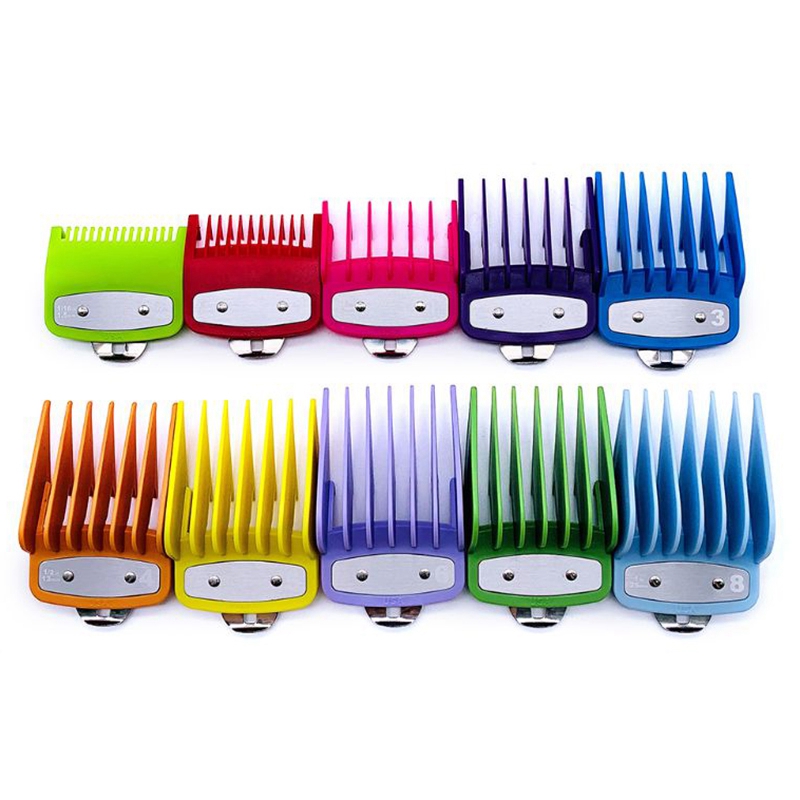 10Pcs for WAHL Colorful Guide Comb Multiple Sizes Metal Limited Combs Hair Clipper Cutting Tool