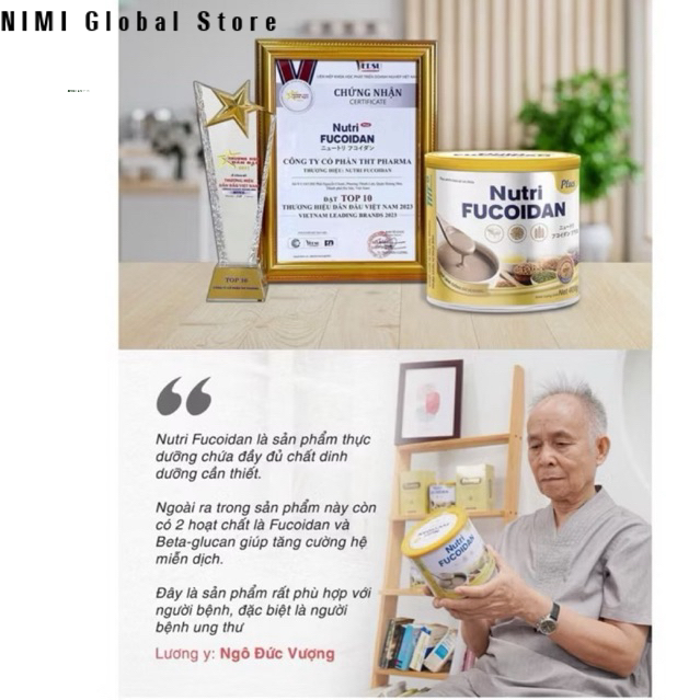 Sữa Nutri Fucoidan Plus thực dưỡng miễn dịch fucoidan hộp 500gr NT ANNHIEN hàng mới miễn phí vận chuyển khuyến mãi bảo hành chính hãng sức khỏe bổ sung dinh dưỡng cho trẻ em và người lớn