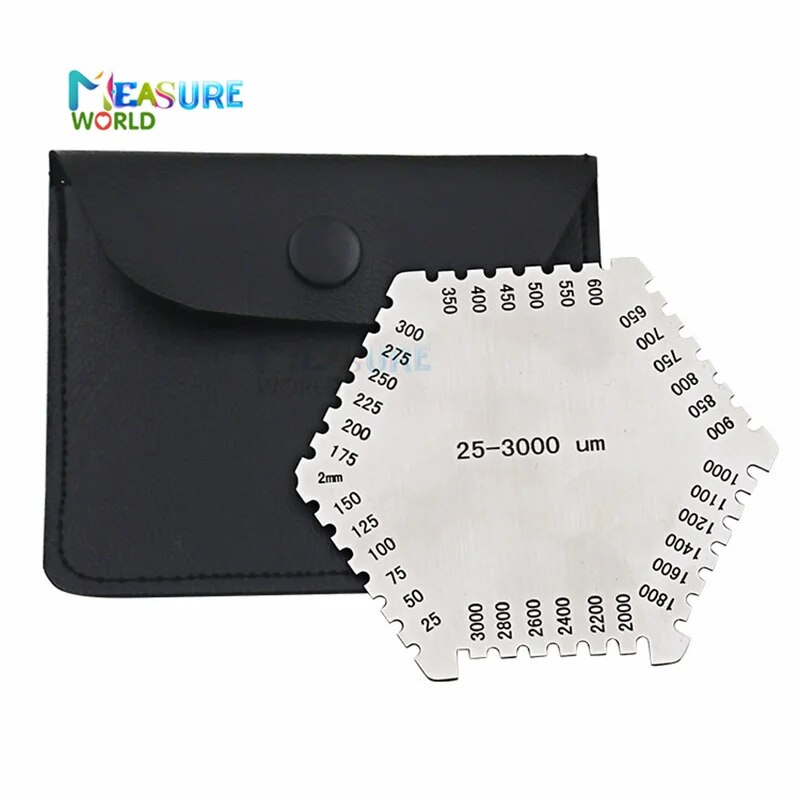 【Worth-Buy☊】 25-3000um độ chính xác cao hình lục giác ướt phim Lược sơn ướt phim thép không gỉ đo độ dày Lược quy định ướt phim thẻ