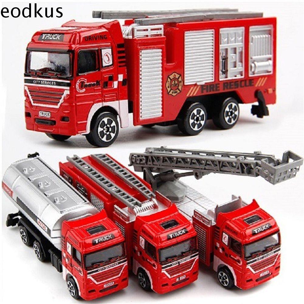 EODKUS Quà tặng cho Bé Trai Thống Quà Tặng Toy Phương Tiện Đi Lại Giáo Dục Xe Xe Thiết Lập Xe Chơi Đồ Chơi Động cơ Xe Đồ Chơi Firetruck Xe Juguetes Lính cứu hỏa Xe Đồ Chơi