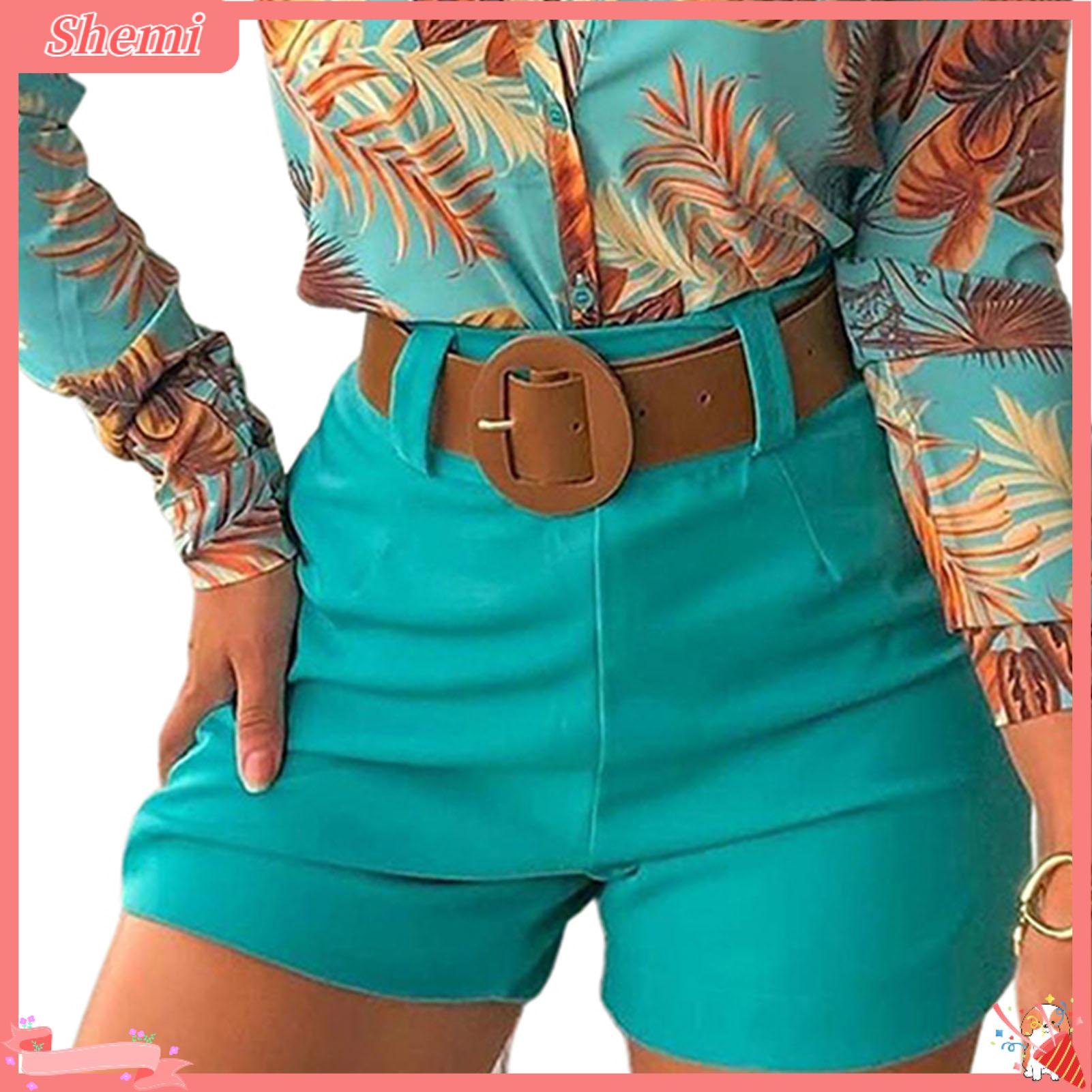 Shemi Mùa Hè nữ công sở Quần Short eo cao màu trơn khóa kéo sau Skinny Hot Quần Cho Cuộc Sống Hàng Ngày quần đùi Tất Cả