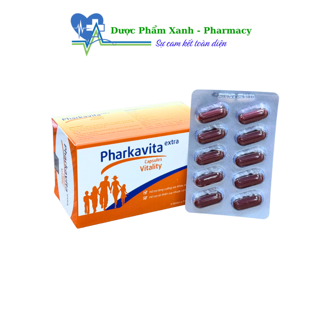 Viên uống Pharkavita Extra Hỗ trợ bổ Vitamin nhóm B (B1, B2, B6) cho cơ thể - Hộp 60 viên