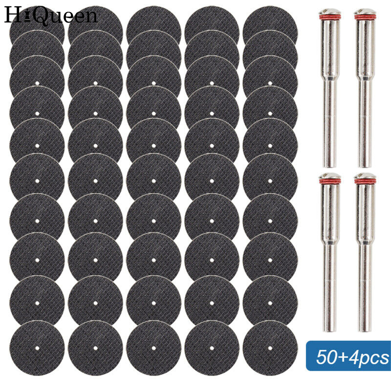 HiQueen 54 PCS Flap Disc 1.26 Inch Cutting Disc High Density Fiberglass Round Sander With 4 Mandrels Rotary Grinding Sanding Sandpaper Wheels Reinforced Cutting Wheel Discs