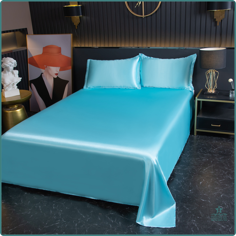 [Shaoy] Luxe Plat Laken Effen kleur satijnen Laken zacht comfortabel Laken cao cấp beddengoed Laken