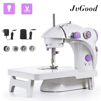 JvGood Sewing Machine, Electric Crafting Mending Machine Portable Mini Domestic Sewing Machine Projects DIY for Beginners Kids Adjustable Double Speed & Double Thread with Foot Pedal Light and Cutter