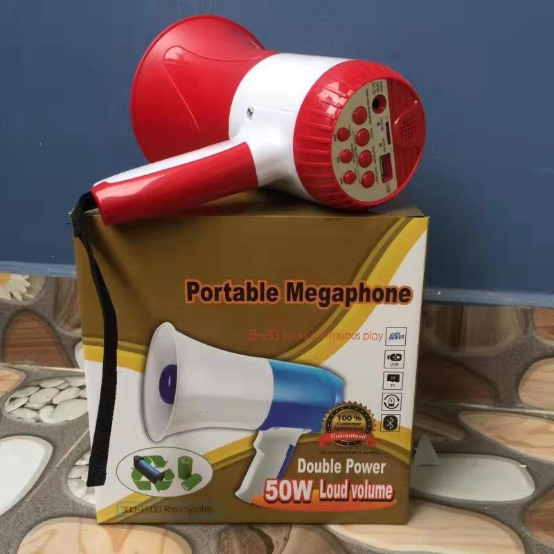 Loa Phóng Thanh Megaphone 50W Có Bluetooth, Hỗ Trợ Ghi Âm & Phát FM