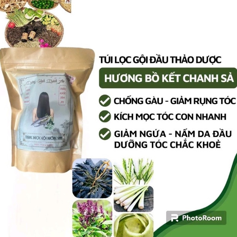 Thang dược gội đầu dưỡng sinh bịch 30 gói lọc, Túi lọc thảo mộc gội đầu dưỡng sinh an toàn