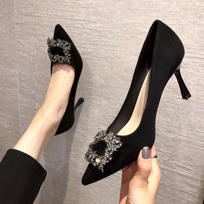 Giày cao gót nữ 7 phân mặt đá cao cấp lùi 1 size hàng xịn xò lên chân sang đẹp size giày cao gót mũi nhọn