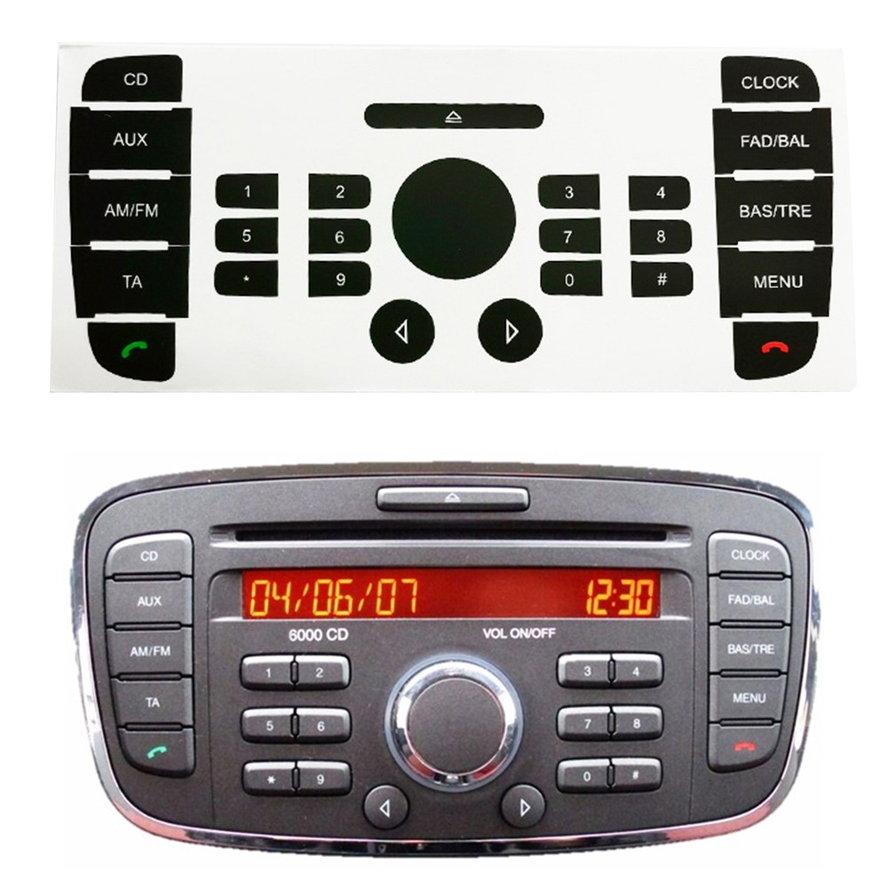 【Aust】 Bộ Nhãn dán vinyl để sửa chữa cho Ford cho Mondeo cho 6000 nút Radio CD