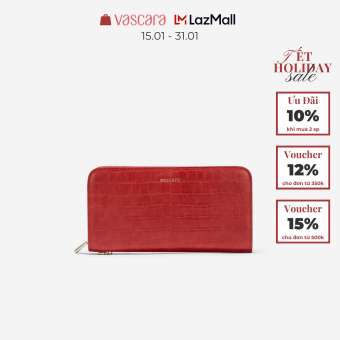 Vascara Ví Cầm Tay Zip-Around Dập Vân Cá Sấu - WAL 0283