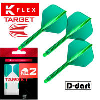 TARGET K FLEX DARTS FLIGHT- No 2 STANDARD 6 COLORS K-Flex Integrated Dart Flights and Shafts 3Pcs/Pack