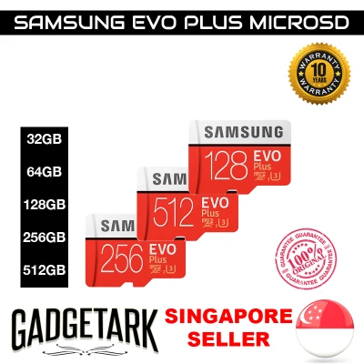 Samsung Evo Plus 32GB 64GB 128GB 256GB 512GB microSD HC XC U1-3 UHS I 95-100mb/s with Adapter Memory Card