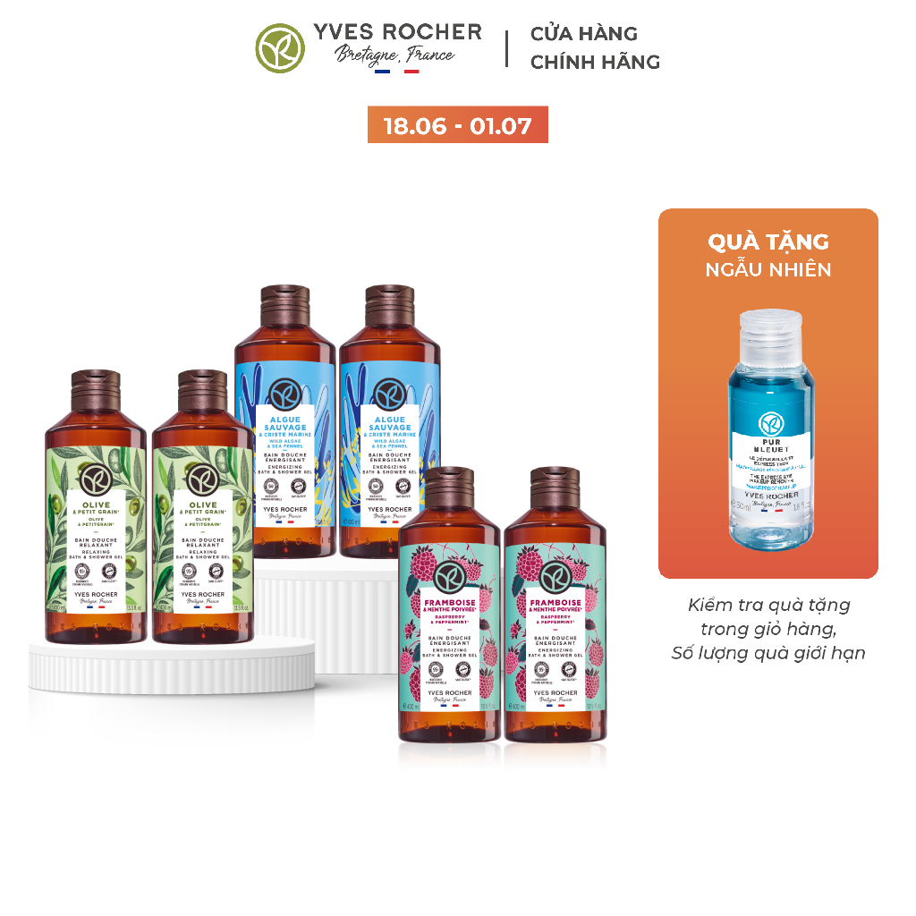 Combo 2 sữa tắm Yves Rocher dạng gel 400ml cùng mùi (nhiều phân loại)