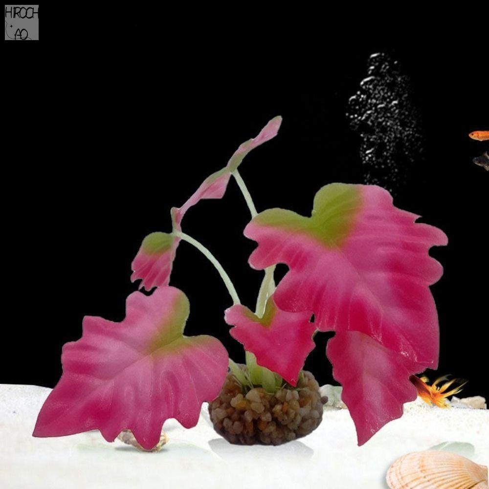 HIROCHAO Nhựa Cây nước hồ cá Sống động như thật Nhỏ Cỏ nước xanh giả Mô phỏng với thân cây chắc chắn Cây nhân tạo dưới nước Dành cho bể cá