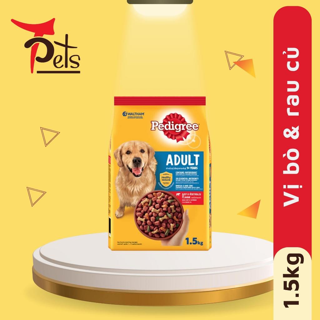 Thức ăn dạng hạt khô cho chó lớn pedigree vị bò và rau củ