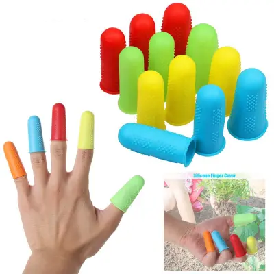 LIPS 5pcs Craft Rubber Sewing Thimble Non-slip Finger protector Silicone Finger Cover Guard Caps