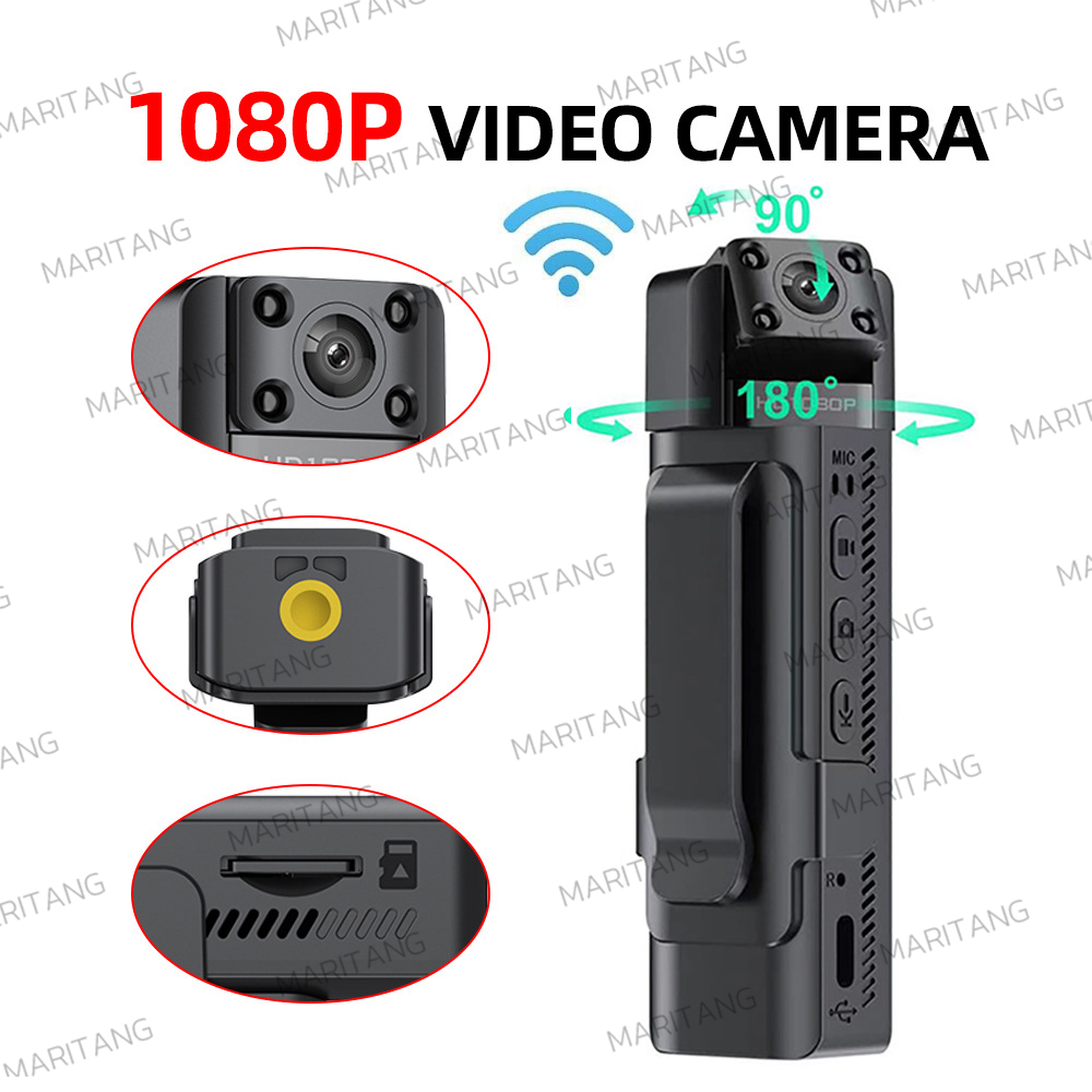 Body Camera with 1080P HD Recording with Night Vision Wearable Police Cam for Home Outdoor Law Enforcement Security Guard Night Vision DV Video Voice Recorder With 180 Rotating Len Smart ราคา 529 บาท*ส่งฟรี