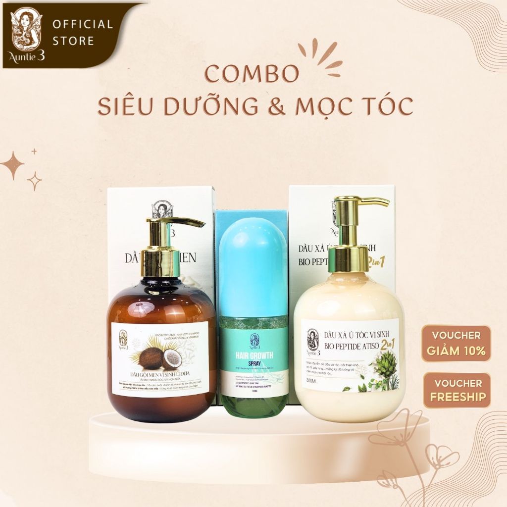 COMBO Siêu Dưỡng Và Mọc Tóc - AUNTIE 3 VIETNAM
