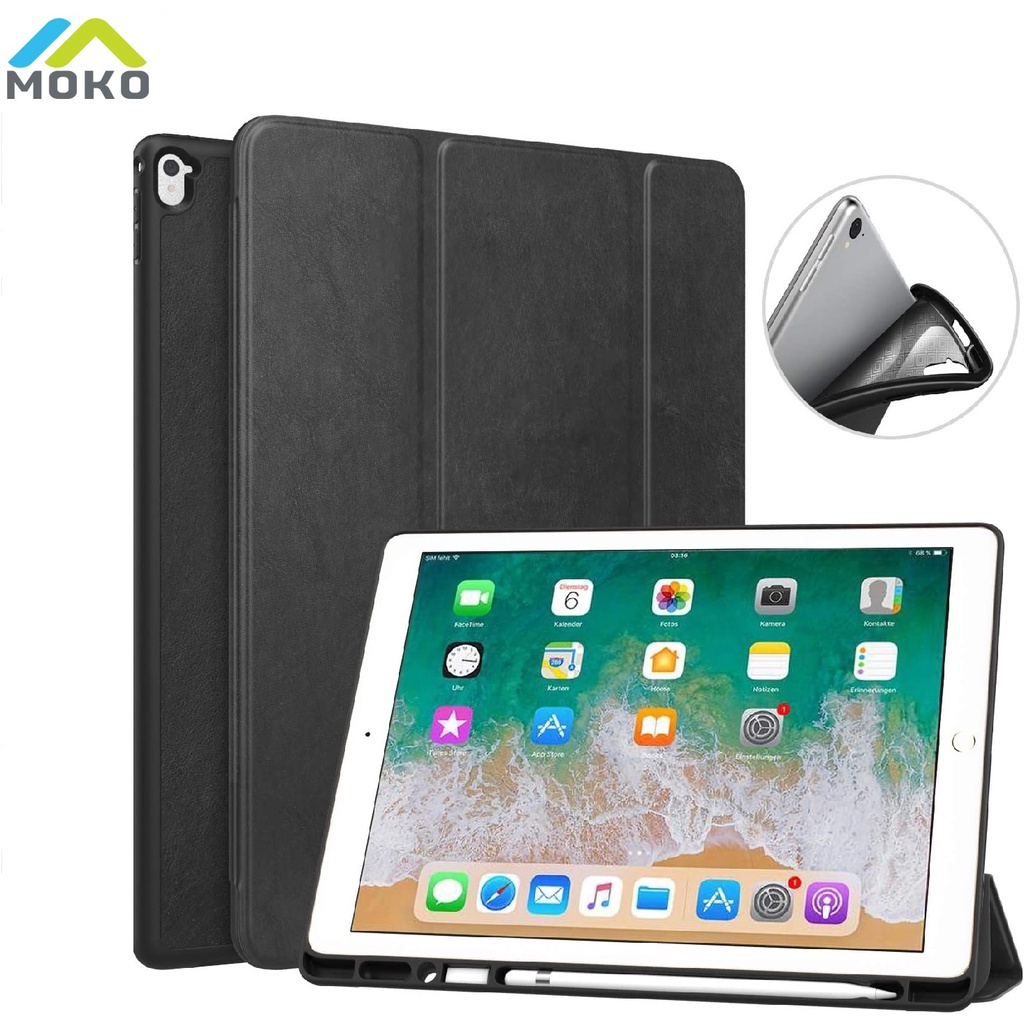 Nóng bán●Bao Da PU + TPU Mỏng Nhẹ Kèm Giá Đỡ Bút Cảm Ứng Cho iPad Pro 12.9 2017 / 2015 (1st & 2nd)