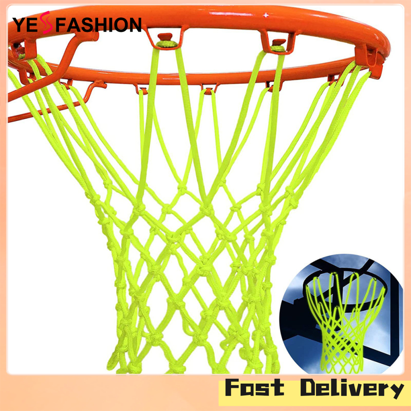 Yesfashion Store IN stock Luminous Basketball Net Replacement Heavy Duty Nylon Net In All Weather For Indoor Outdoor 12 Loops Rim ราคา 148 บาท*ส่งฟรี