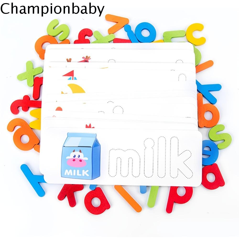 CHAMPIONBABY Xếp hình bằng gỗ Trò chơi đánh vần chữ bằng gỗ Bảng chữ cái Hoạt hình Đồ chơi Trò chơi chữ phù hợp Chữ cái tiếng Anh Động vật Trò chơi nhận dạng bảng chữ cái ABC Quà Tặng trẻ em