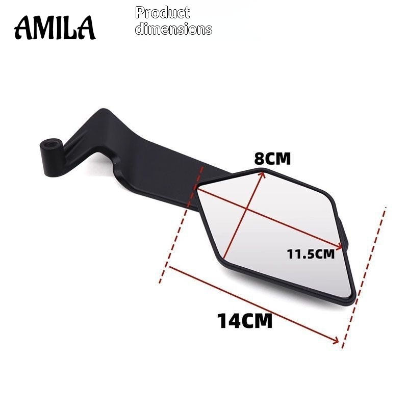 AMILA Universal Motorcycle Electric Bike Aero Wing Side Mirror with Durable Plastic Frame and Square Reflective Surface for Adventure Riding Giá 158,000 Đồng*Miễn phí vận chuyển