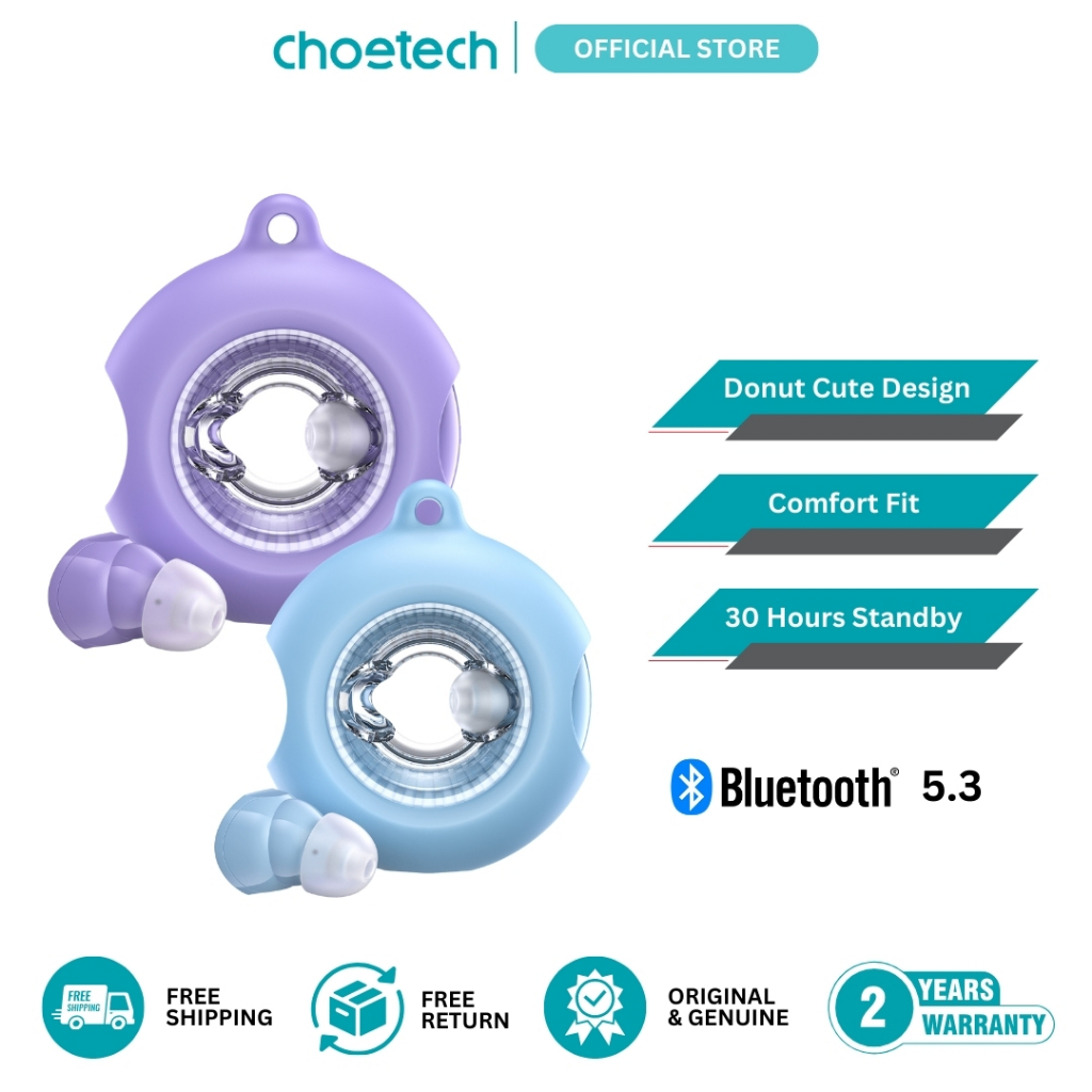 Choetech BH-T22 DNS V5.3 Breath Lighting TWS Earphone with Neck Cable