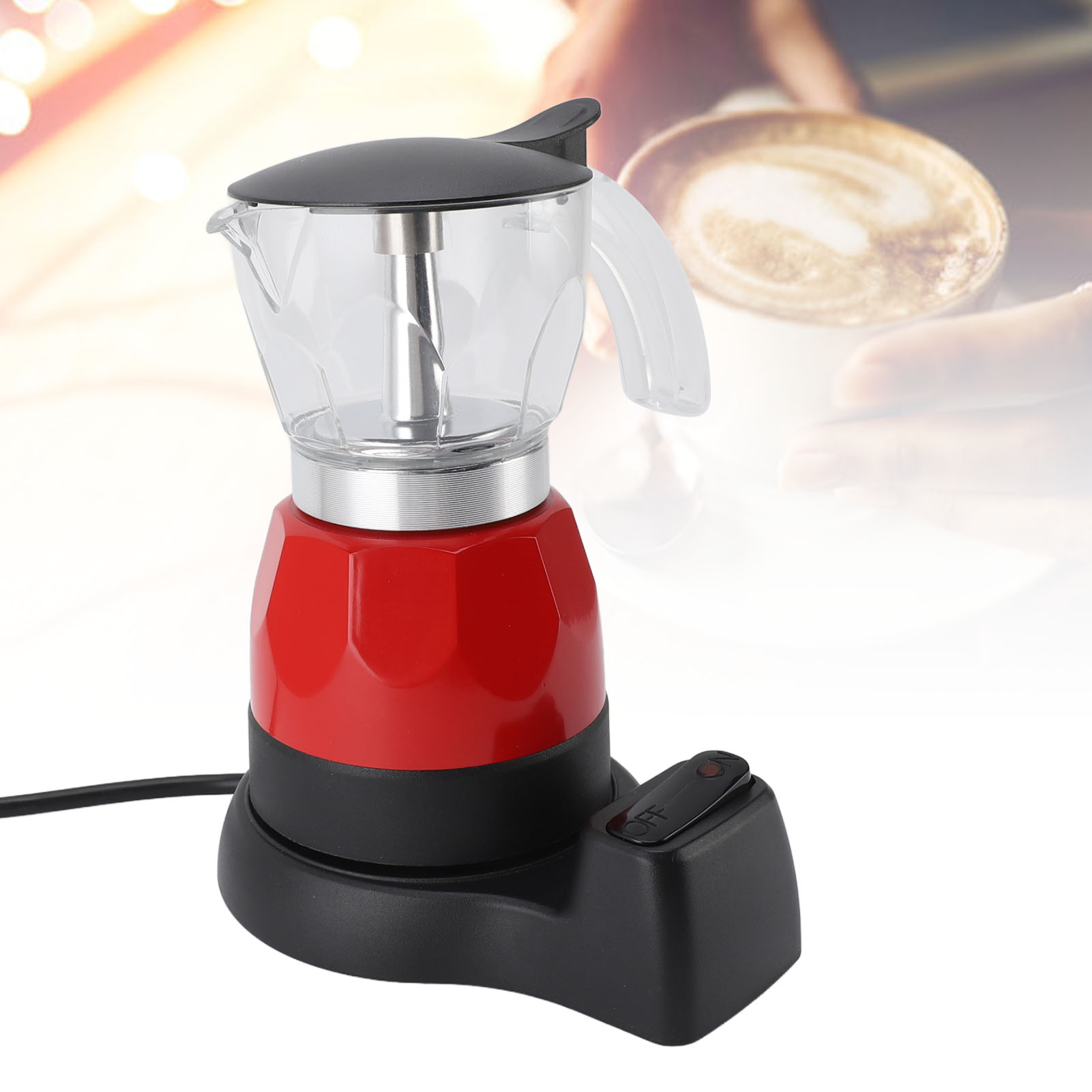 Máy pha cà phê Điện màu đỏ nhỏ giọt bằng chứng lọc chính xác bình pha Moka điện cho văn phòng