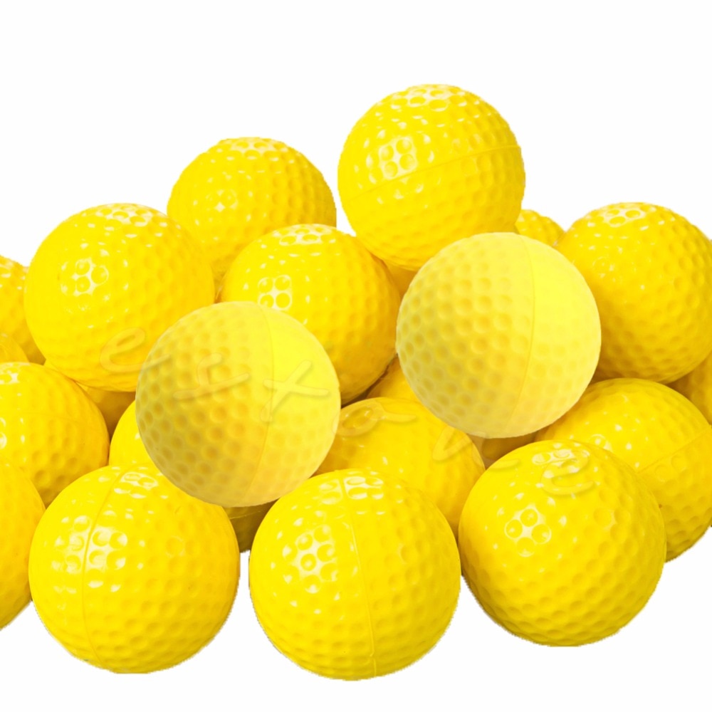 10Pcs PU Foam Golf Balls Yellow Sponge Elastic Indoor Outdoor Practice